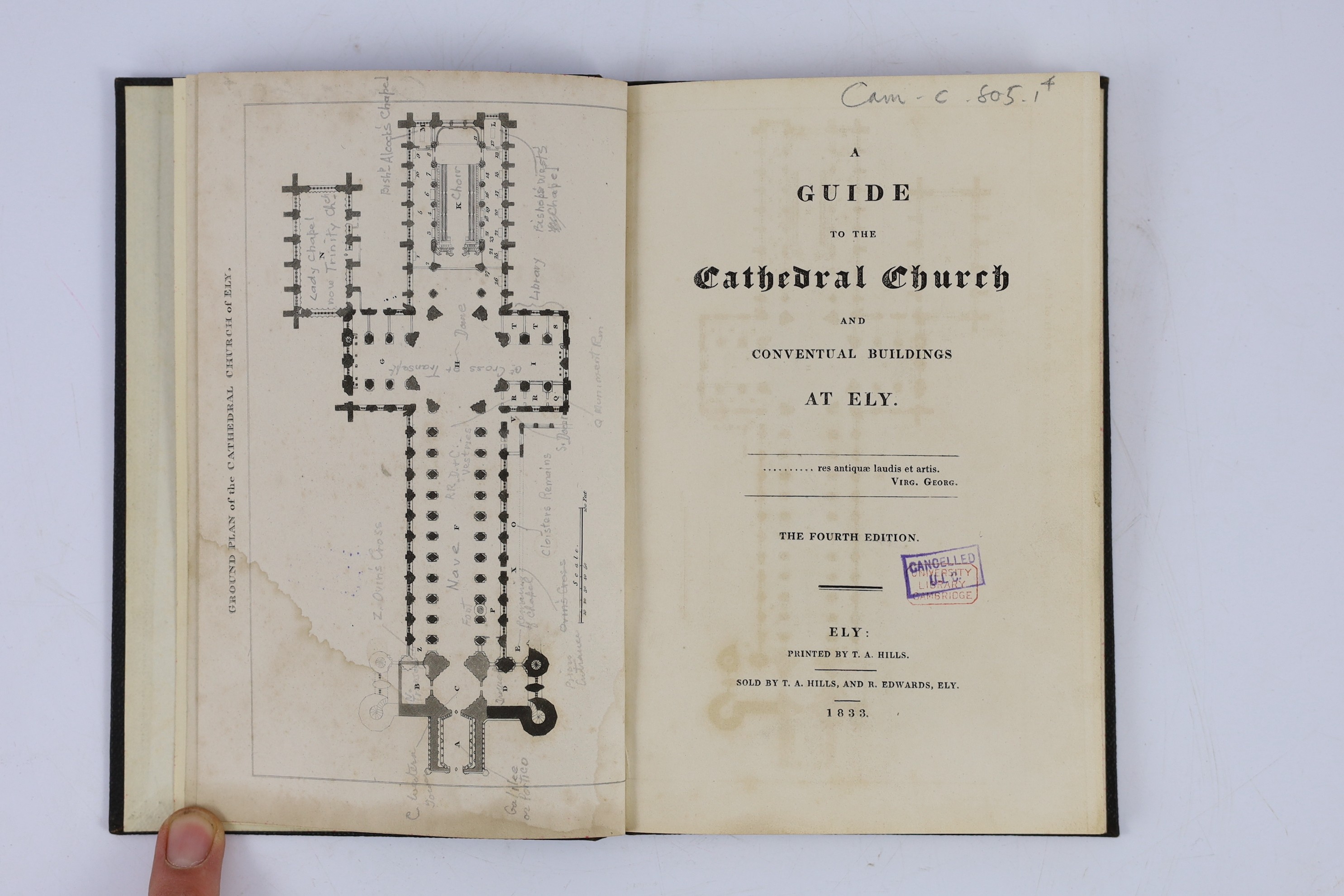 CAMBS: Millers, George - A Description of the Cathedral Church of Ely; with some account of the Coventual Buildings. 3rd edition. 17 plates and a plan; original blind-decorated cloth.